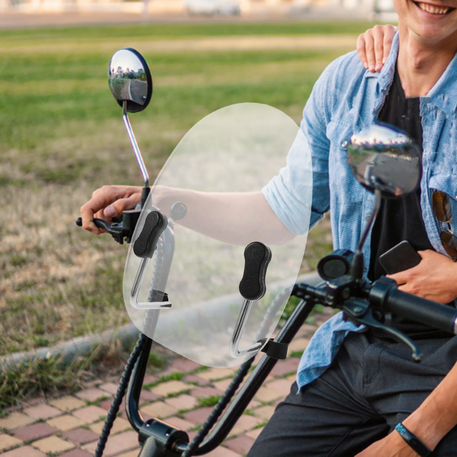 سكوتر الزجاج الأمامي الشفاف المتين سكوتر كهربائي منحرف الرياح تعزيز السلامة للأطفال ركوب الخيل حماية الملحقات