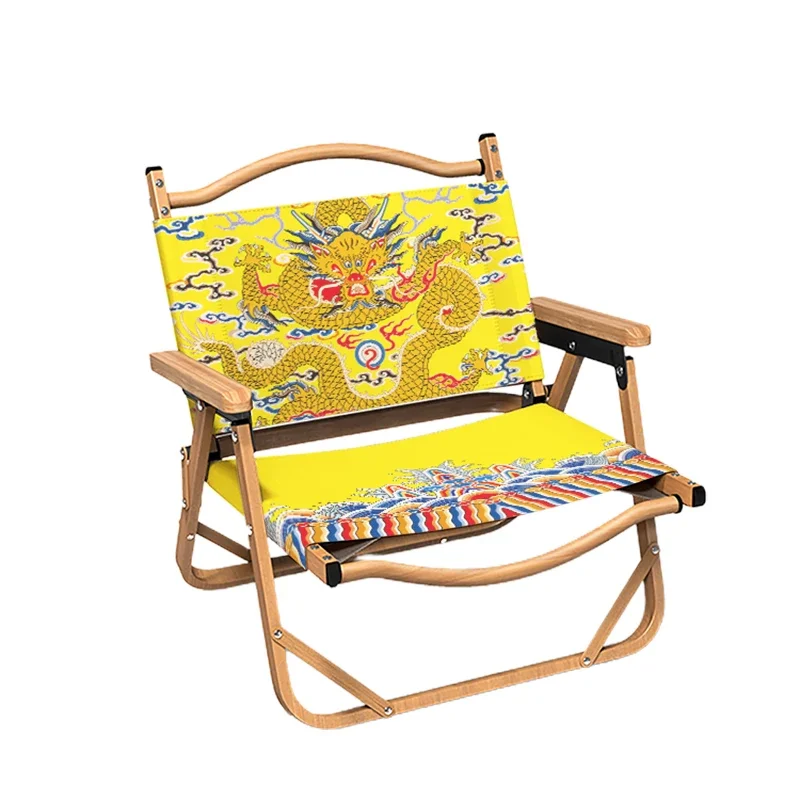 Funny Outdoor Camping Chair Dragon Chair Throne Balcony Leisure Kermit Chair Folding Portable New Year's Year of the Dragon