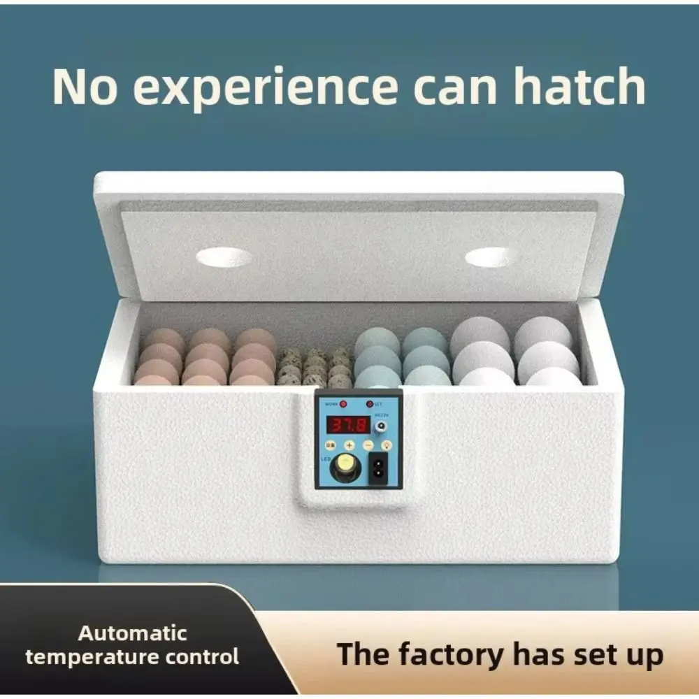 24 ساعة ترموستاتي صغير حاضنة بيض الدواجن ذكي هادئ مزرعة التفريخ آلة التحكم في درجة الحرارة حاضنة حاضنة
