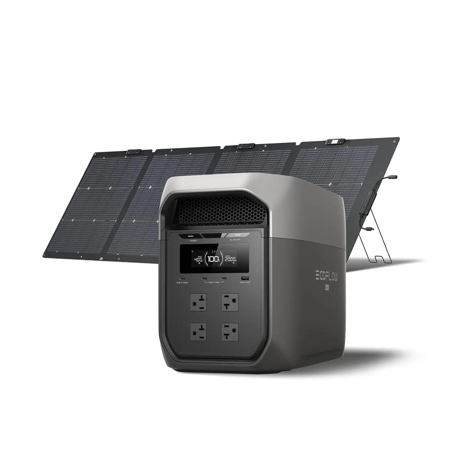 2048Wh Portable Power Station with 220W Solar Panel for Outdoor Camping RV Emergency Backup, Customized