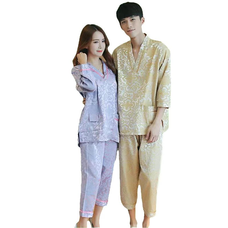 

Пижамы для пар, хлопковая повседневная ночная рубашка, летняя домашняя одежда для влюбленных, пижамные комплекты с длинными рукавами, домашняя одежда