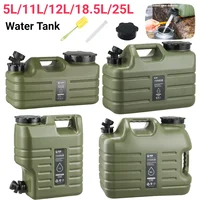 Contenedor de agua para acampar de 5L-25L, jarra portátil para coche, cubo de agua de gran capacidad para exteriores con grifo para acampar y hacer senderismo