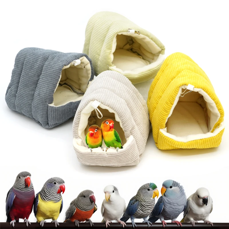 

Winter Warm Bird Cage Parrot Cotton Nest Budgie For Hammock Cage Accessories Hut Tent Bed Hanging Cave Small Pet Products