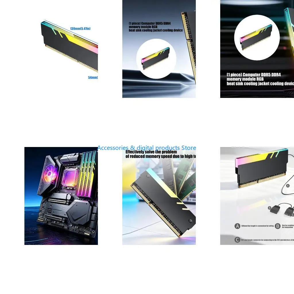 77JD ARGB Illuminated Heat Sink For DDR5 DDR4 DDR3 DDR2 Memory Module Enhancing Both And Function