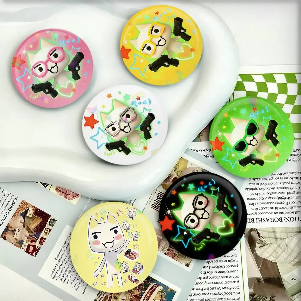 cute I-Inoue Cat Badges 25 32 44 58 75 mm Round Fans Collect Friends Gifts Brooch Souvenir