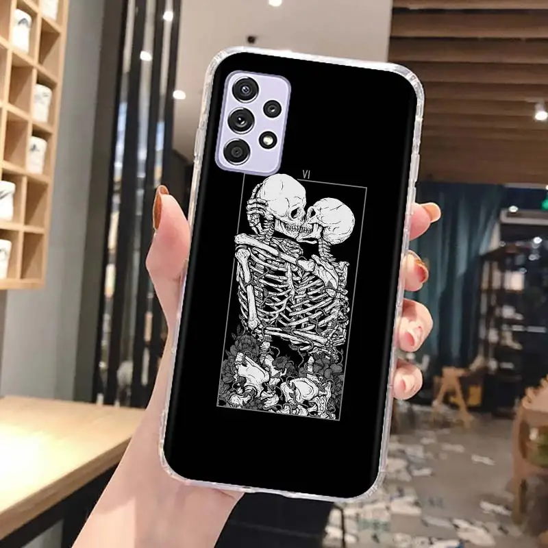 Skeleton Skull Tarot Card Phone Case Cover For Samsung Galaxy A55 A54 A52 A53 A15 A14 A12 A13 A25 A24 A22 A23 A35 A34 A32 A33 A0