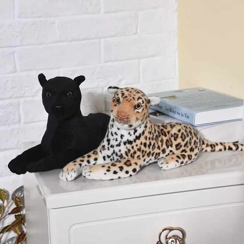 

[Funny] Large 90cm Leopard Panther Stuffed Plush doll toy simulation animal prone Panthera pardus model kids child best gift