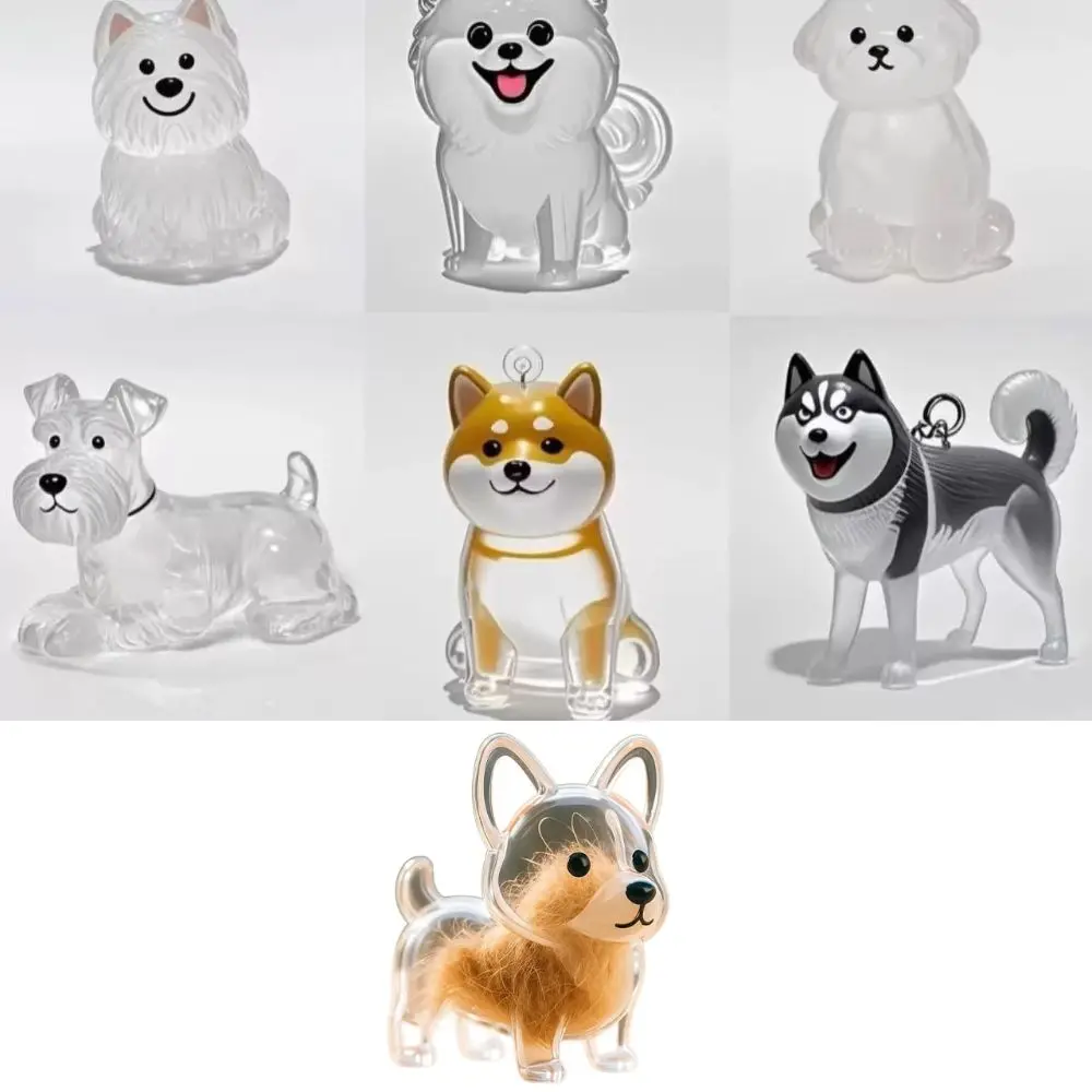 Transparent Dog Hair Collection Pendant Portable Bichon Husky Corgi Dog Hair Storage Capsule Gifts Pet Fun Keychain Gift Giving