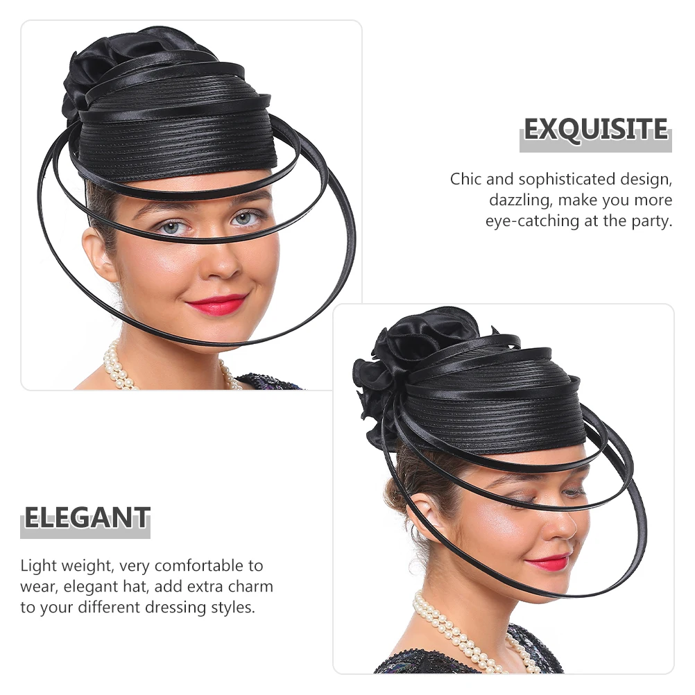 

Exaggerated Bridal Fascinator Hat Women Headdress Tea Party Wedding Banquet Headwear Lightweight Durable ABS Polyester Material