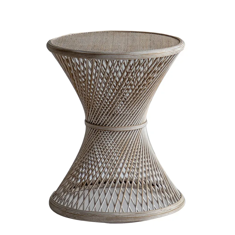 

Japanese-style small apartment living room round table, B & B hotel lobby table, modern simple rattan small coffee table