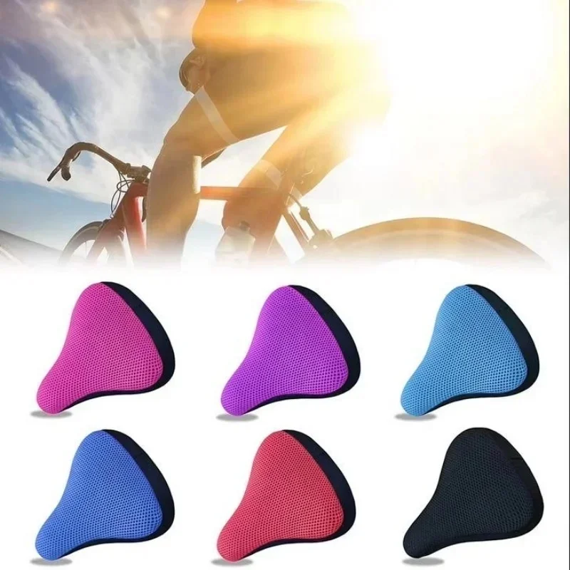1/2PCS 3D Soft Silicone Bike Seat Cushion Breathable Comfortable Saddle Pad Universal Cycling Saddle Cover for Men Women
