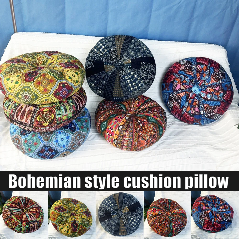 

1PC Bohemian Round Floor Seat Cushions Thickened Bay Window Windowsill Cushion for Living Room Home Decor Futon Office Chair 좌석