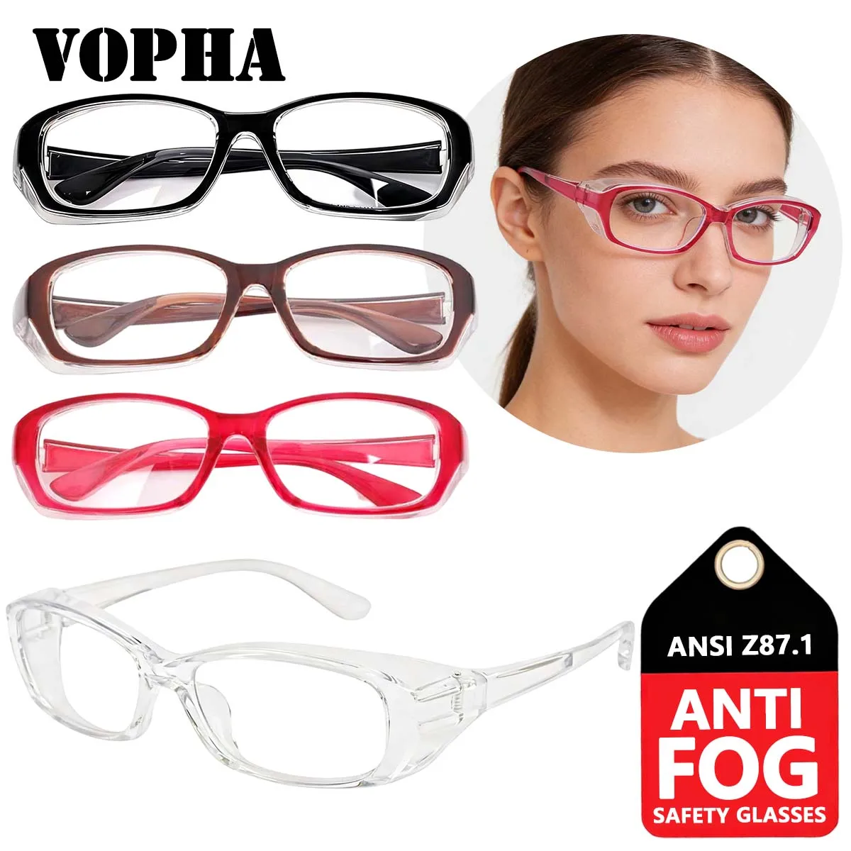 

4 шт. противотуманные защитные очки с оправой для близорукости, пыленепроницаемые, устойчивые к царапинам, сертифицированные для ANSI Z87.1, защитные очки