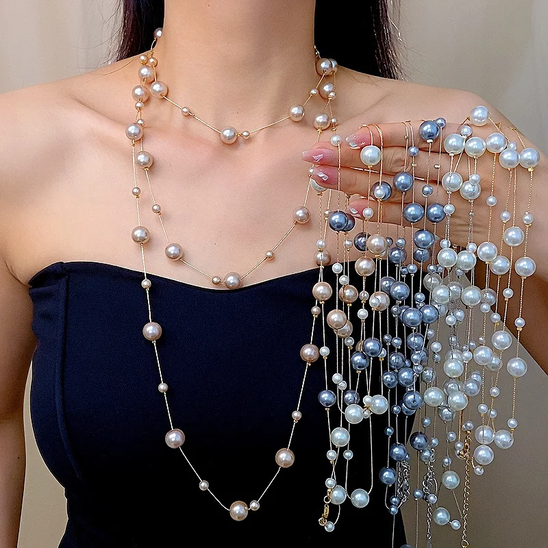 Vintage multi-layered pearl necklace