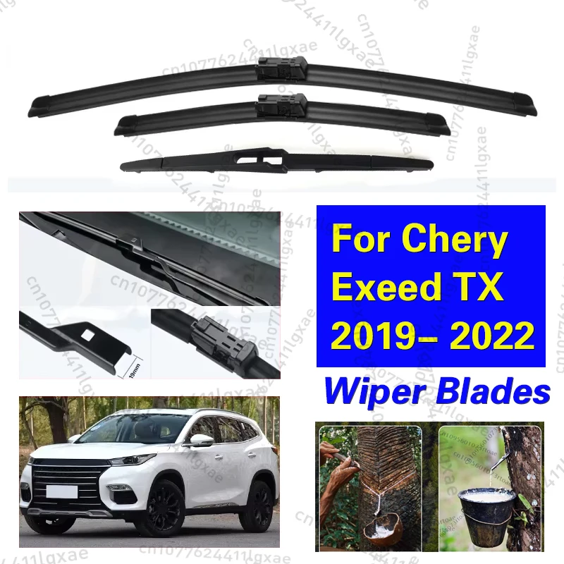 

Car Wiper For Chery Exeed TX 2019 2020 2021 2022 Front Rear Wiper Blades Soft Rubber Windscreen Wipers Auto Windshield 22"18"13"