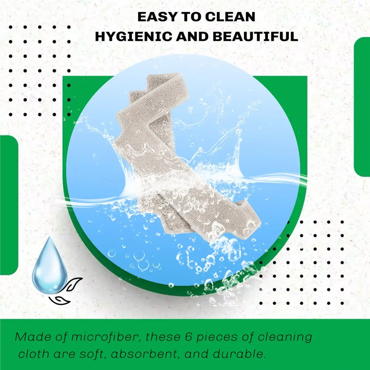 lillili 6PCS Window Cleaning Robot Mop Cloth Cleaning Rag Towel Dust Cloth Cleaning Cloth for LIECTROUX YW910