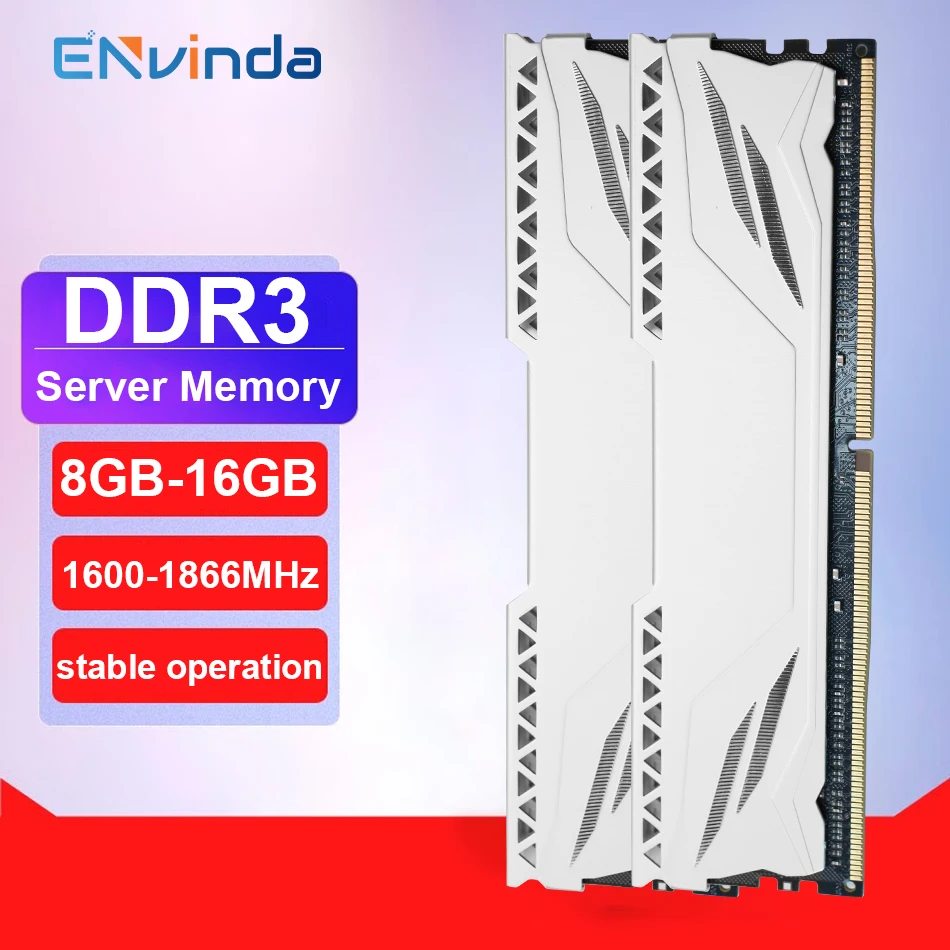 

ENvinda DDR3 Server Memory Cooling Vest 8GB/16GB/32GB REG ECC 1600/1866MHz PC3 RAM Compatible with X79 X58 LGA 2011 Motherboard