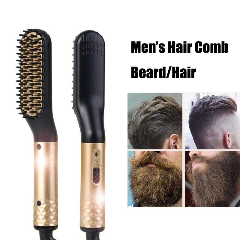 Electric Hair Comb Brush Beard Straightener Multifunctional Hair Straightening Comb Hair Curler Fast Heating Care Styling Tools