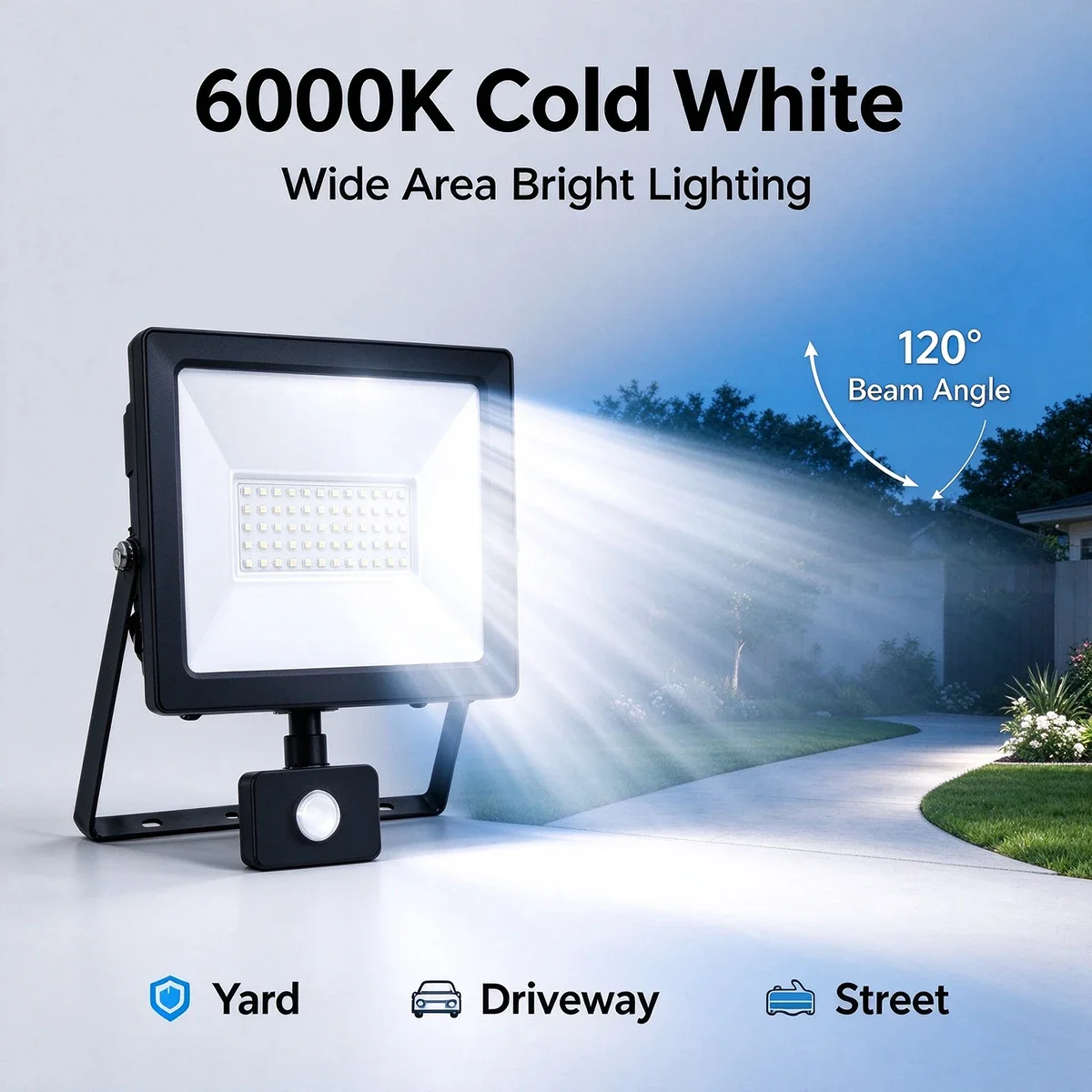 10W 30W 50W LED Floodlight Sensor LIhgt 6000K RIP Motion High Brightness AC220-240V Flood Light for Garden Outdoor Lighting