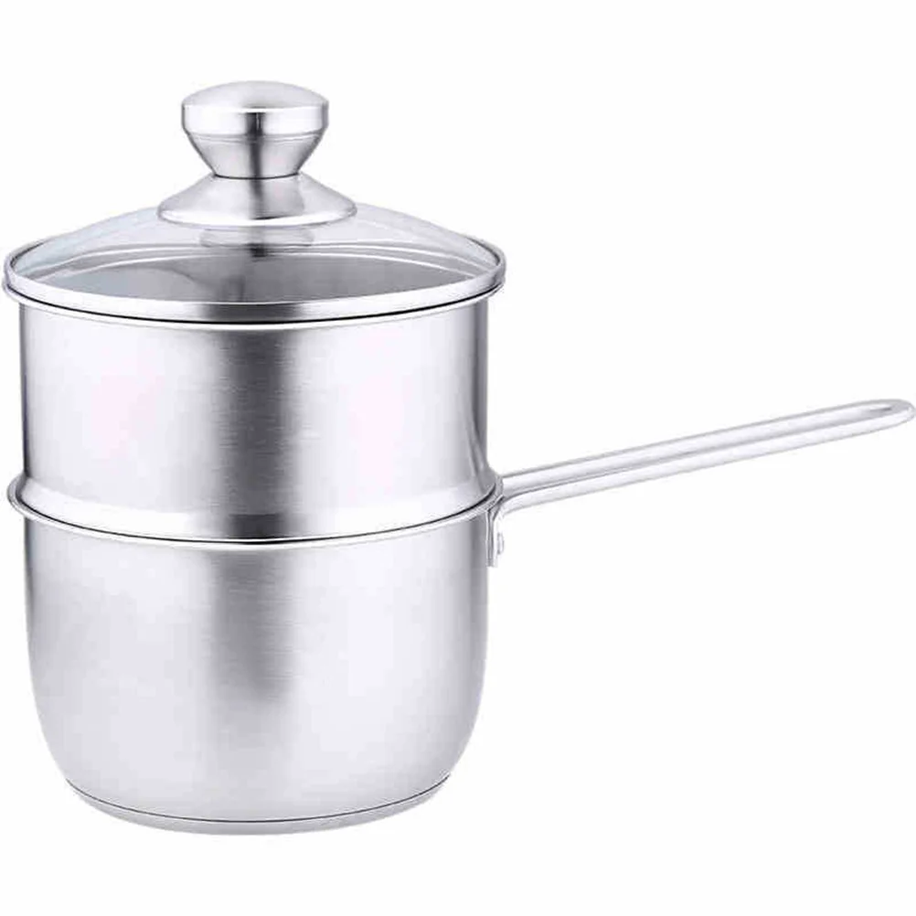 

Multifunctional Stainless Steel Milk Pot Ergonomic Handle Easy Clean Cooking Pot for Instant Noodles Soups Sauces Salads Home