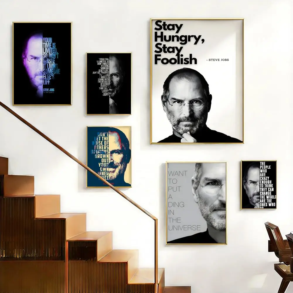 Iconic Celebrity Steve Jobs Poster HD Self-Adhesive No Residue After Removal Ideal for All Kinds of Wall Decor