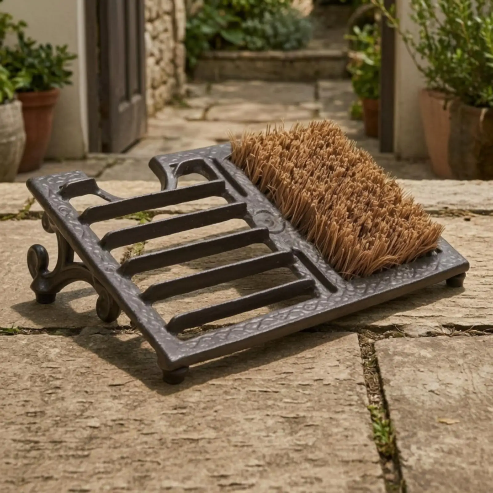 Cast-Iron Shoe with Brush Stable Base for Garages, Muddy Weather