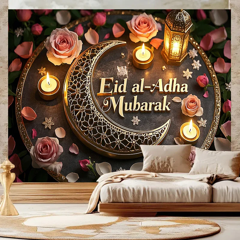 

Multiple Size Photography Prop Poster Background Cloth Eid Mubarak Ramadan Kareem Islamic Muslim Moon Party Eid Al Adha Wall Art