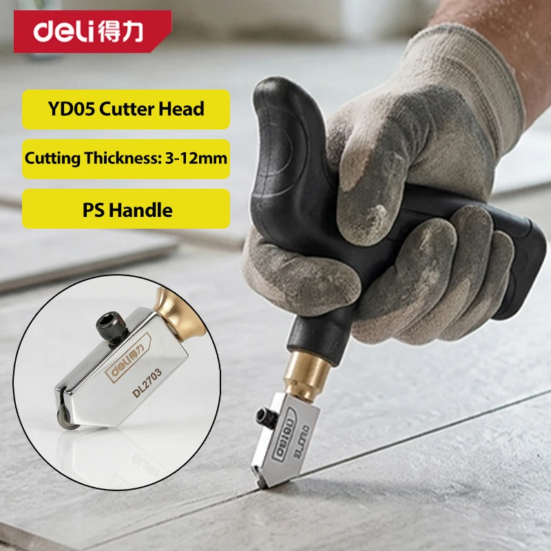 Deli Glass Cutter DL2703, YD05 Alloy Wheel & Ergonomic Plastic Handle, Precision Tool for Cutting Glass & Tiles, DIY Home Repair