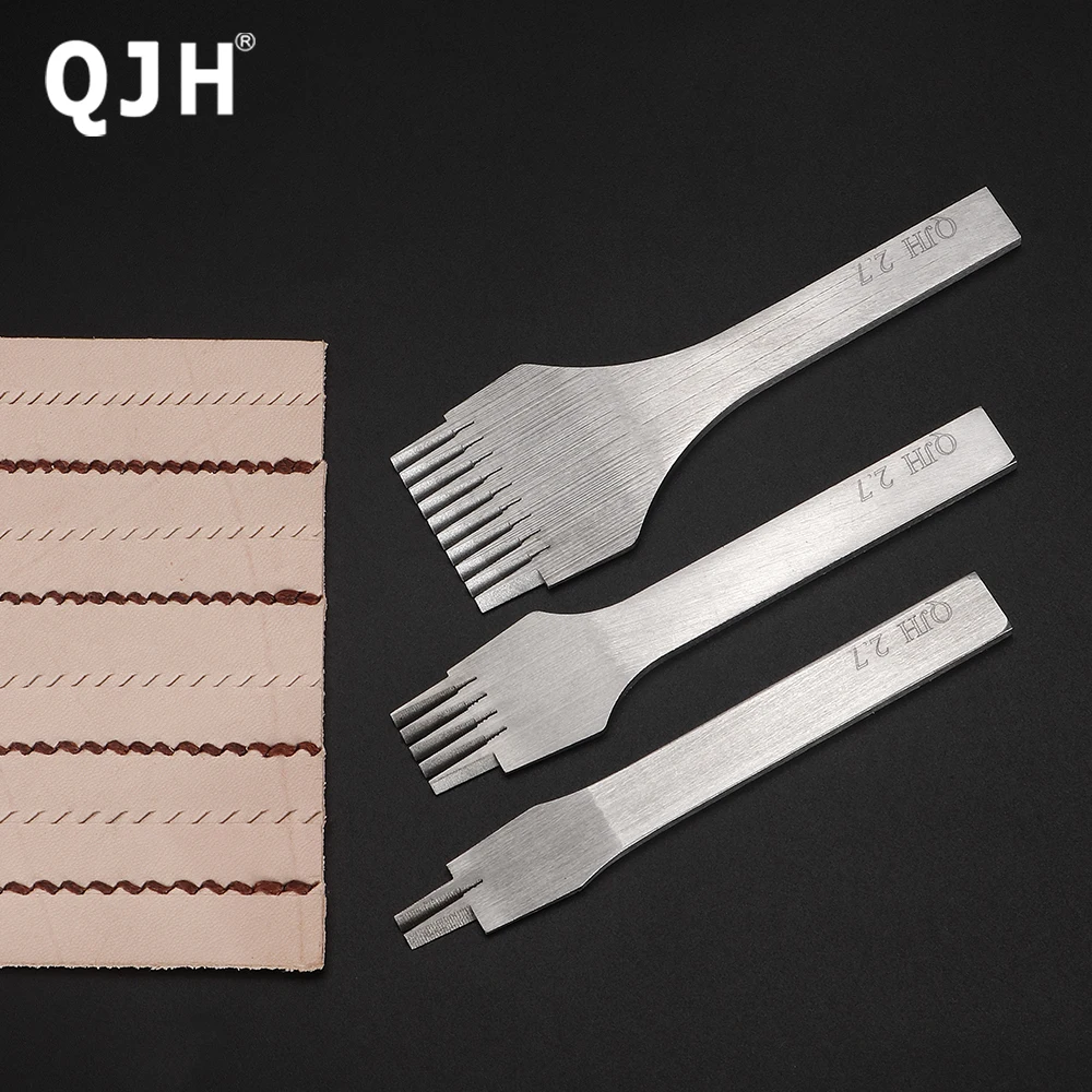 Lederhandwerk, schräger flacher Zinkenmeißel, Stechenisen, Lederstanzer, 2,7/3,0/3,38/3,85 mm, handgefertigte Bastelbedarf, Stanzwerkzeuge
