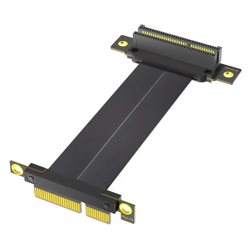 PCI-E 4.0 High-Speed Extension Cable X1/X4 Riser Cable with 90° Mounting Adapter Flexible PCIE 4.0 Extender Card for Computers