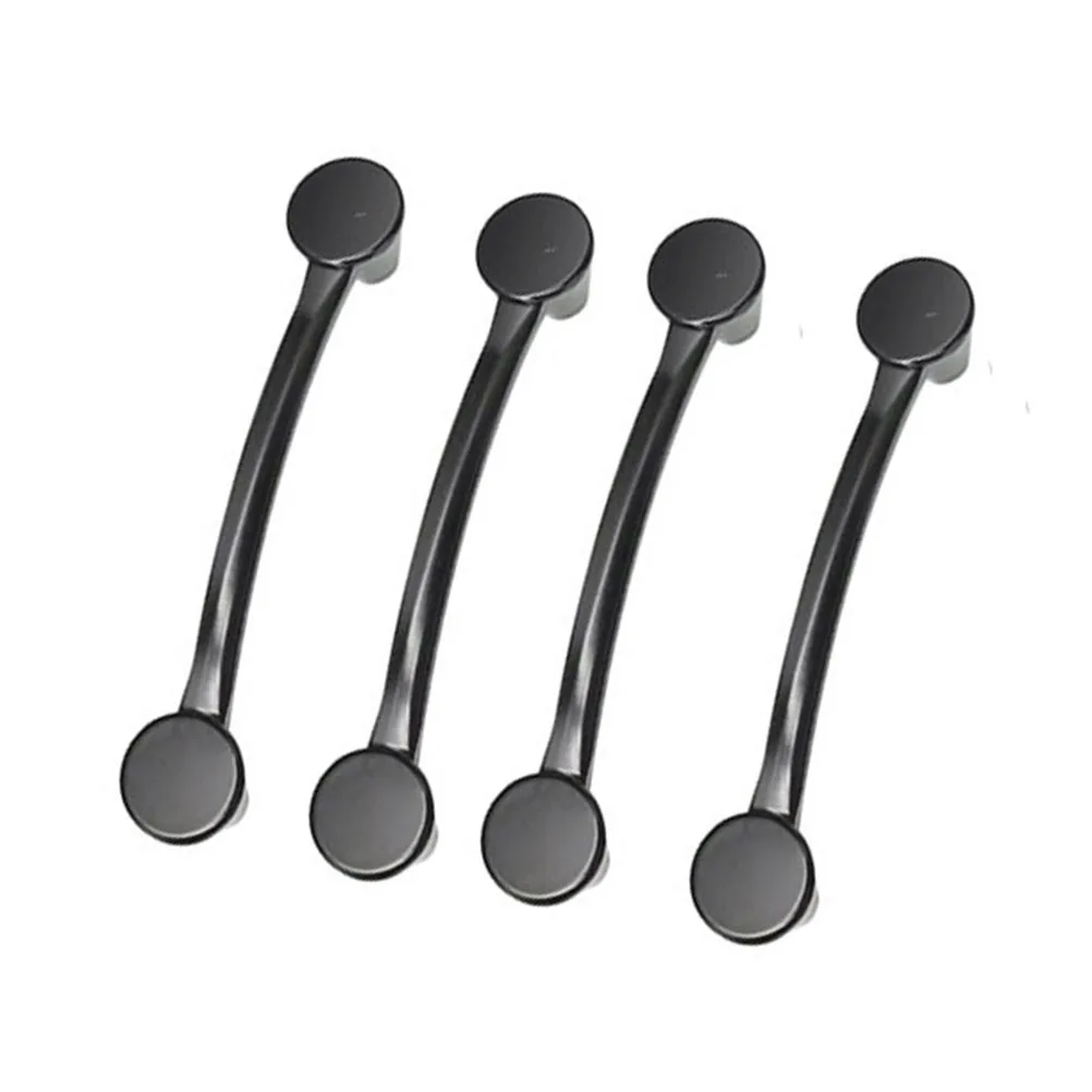 

4 pcs Black Cabinet Door Handles Durable Aluminum Alloy Vintage Color For Kitchen Wardrobe Drawer Pulls Single Hole