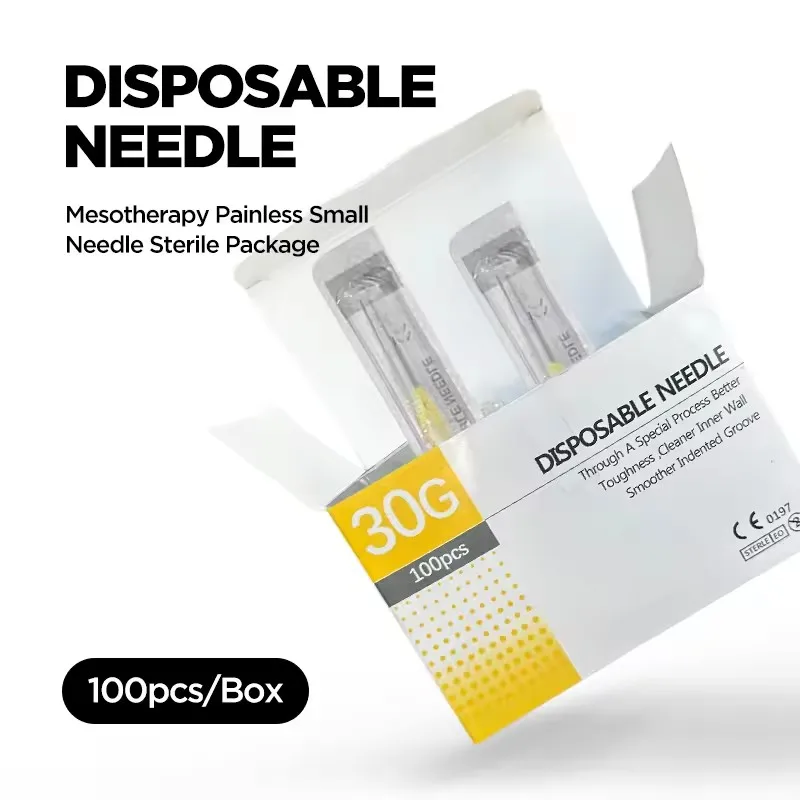 30G-34G painless needle Piercing Transparent Syringe Injection glue Clear Tip Cap Pharmaceutical injection needle 1.5/2.5/4/6mm