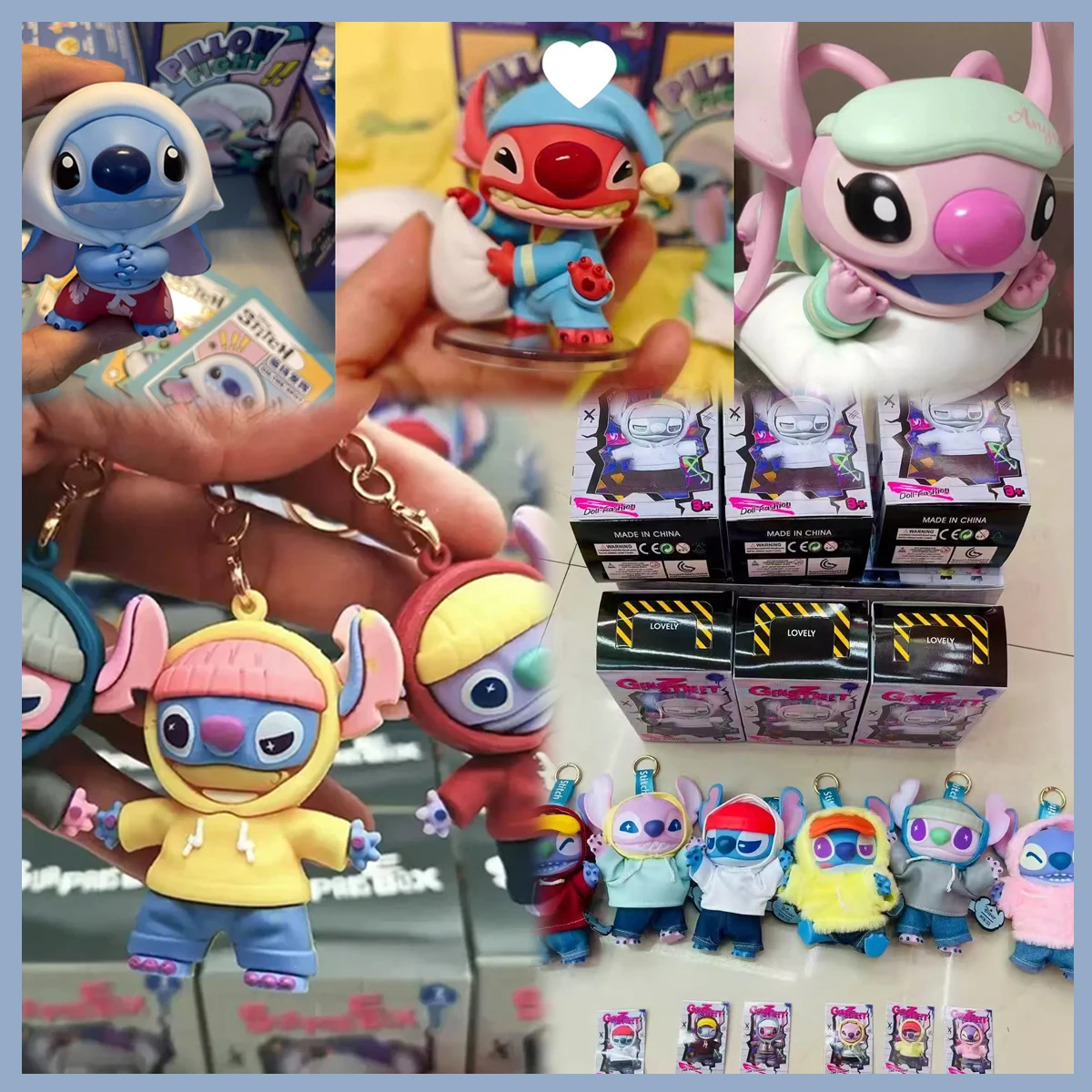 

Лило и Стич ‌ Слепой ящик ‌ Случайный 1 шт. брелок для ключей с милой строчкой Gen Z Street Series, полностью мягкая подушка, боевые подарки, оптовая продажа