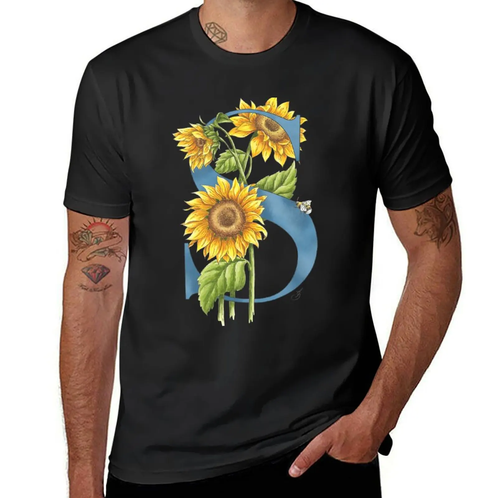 

S is for Sunflowers T-Shirt summer top cute clothes hippie clothes designer t shirt men