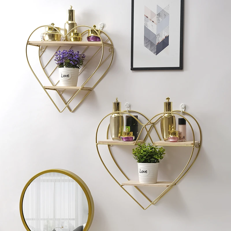 

Creative dressing table cosmetics storage rack beauty shop wall skincare product compartment shelf wall mounted bathroom shelf