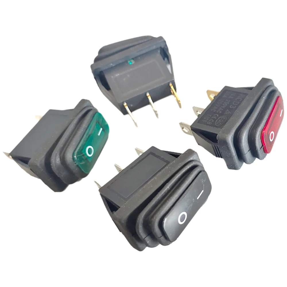 1PC KCD3 Rocker Switch on Off 20A 125V 15A 250V AC Heavy Duty DPST Sealed Waterproof Toggle Switch 3 Pin for Auto Boat