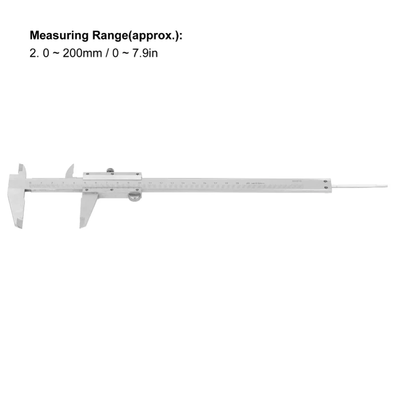 Vernier Scale High Carbon Steel Measurement Gauge Ruler Tool For Workpieces Width(0-200mm )