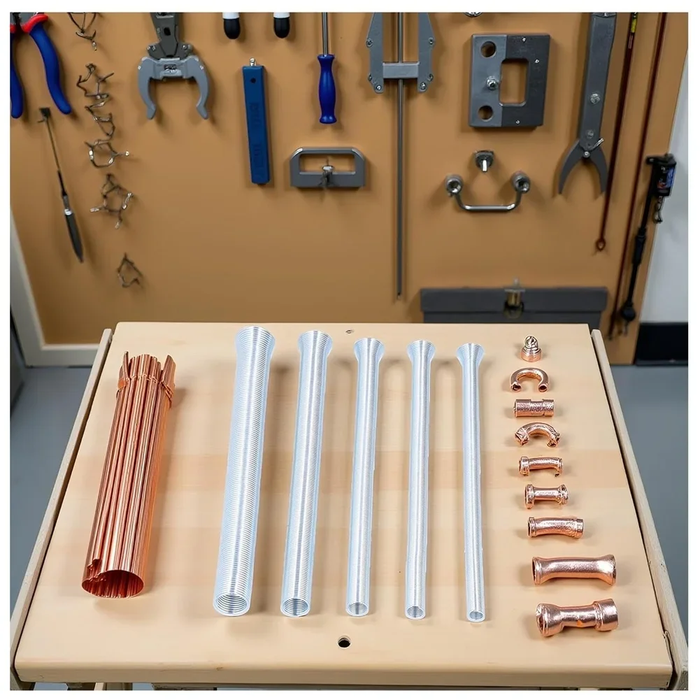 5 Piece Tube Bender Spring Kit Made of Tool Steel for 6mm 8mm 10mm 12mm 16mm Copper Pipes Smooth and Repeatable Bends