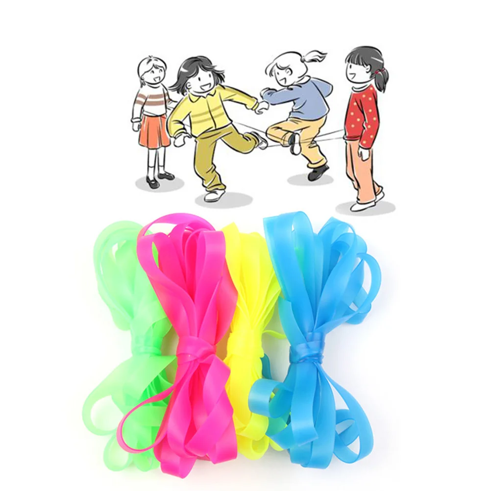 4 قطع من حبل القفز المتين والمرونة والقفز للأطفال، مجموعة حبل تدريب رياضي للياقة البدنية