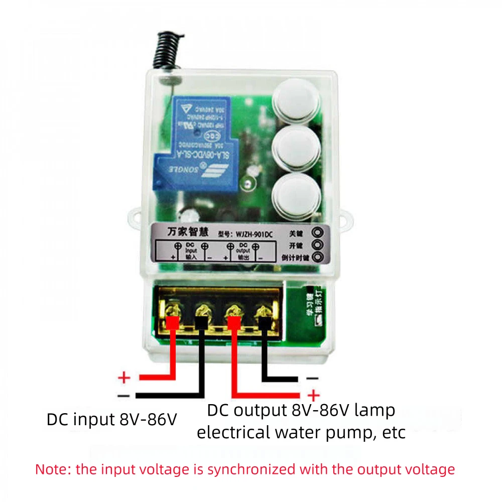

30A High Power Wireless Remote Control Switch 433MHA Wide Voltage Area with Countdown Function Remote 3000m Distance