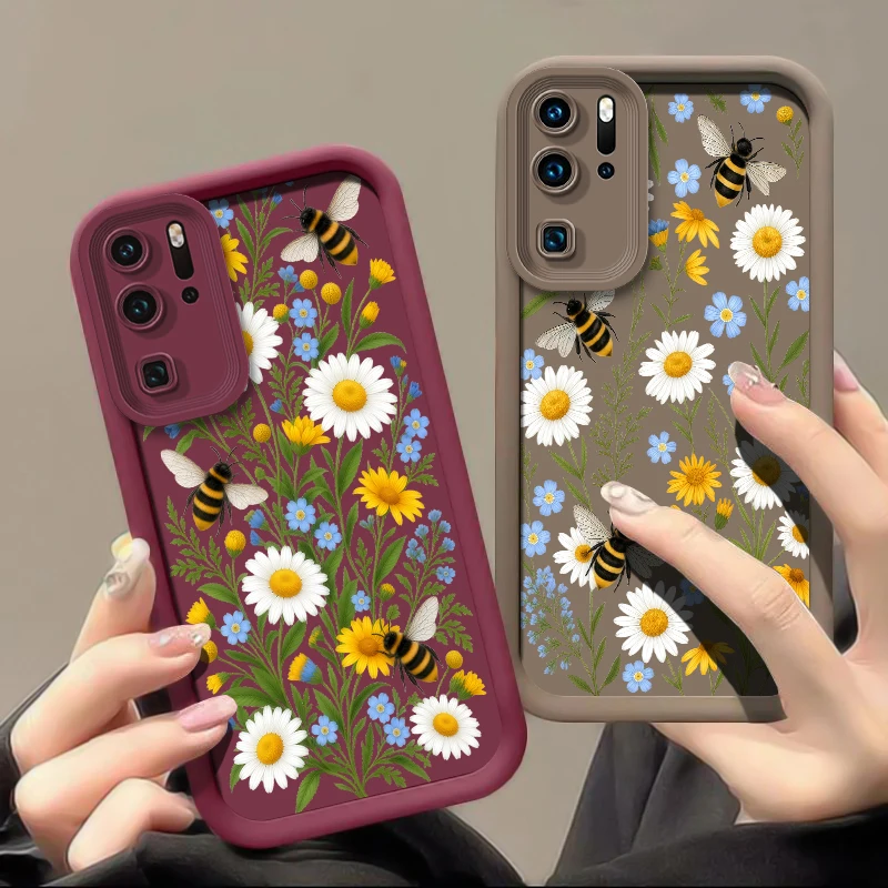 Bee Pattern Case For Huawei P20 P30 P50E P40 Lite P Smart Mate 20 30 40 50 Pro Y9 Prime 2019 Y7A Y9S Matte Shockproof Cases Etui - view 4
