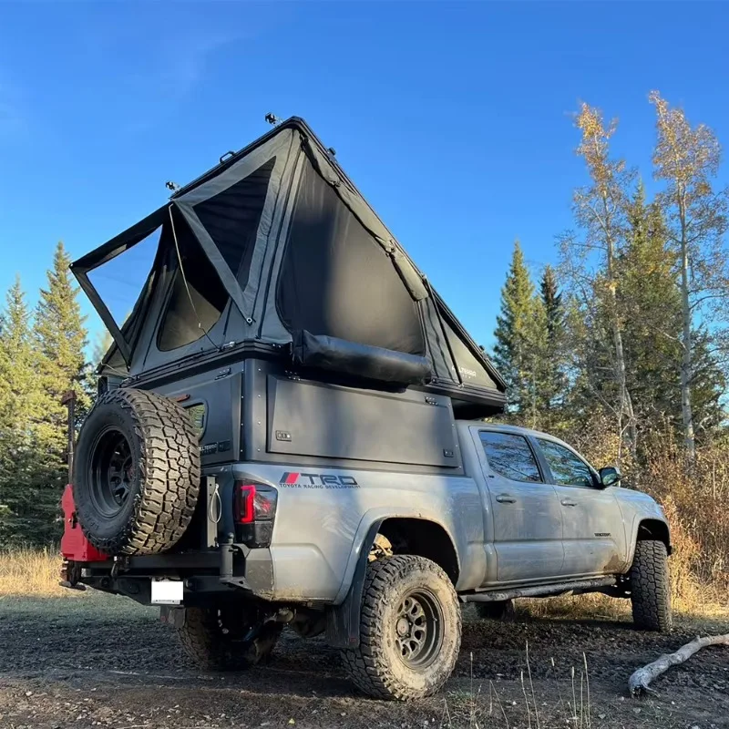 Affordable Wedge Style Pickup Truck Camper Topper for Outdoor Camping Overland Travel Adventure Use Customize