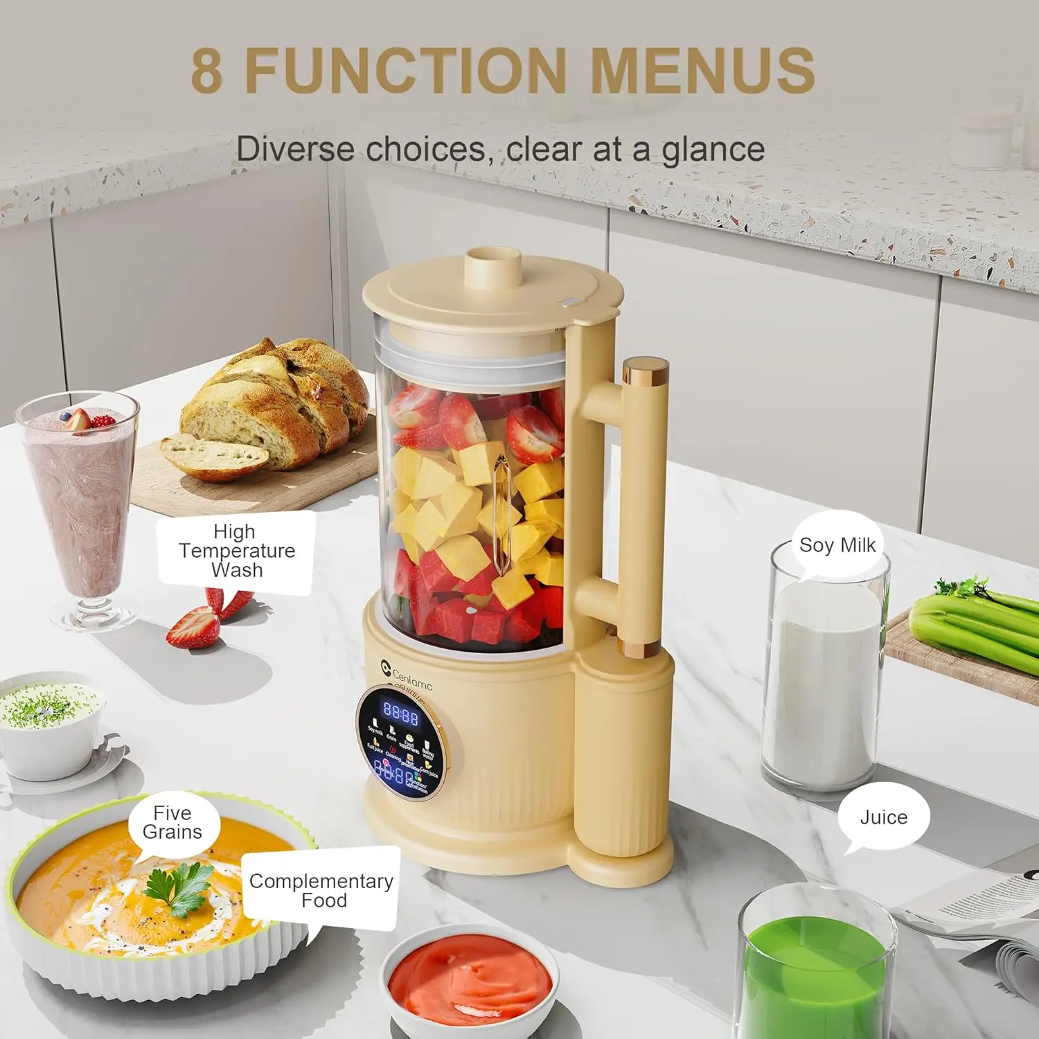 صانع حليب الجوز، 50 أونصة لوز محلي الصنع أوتوماتيكيًا، صليب، شوفان، حليب نباتي، عصارة، مع غطاء عازل للصوت/24 ساعة مؤقت/12 شفرات/مياه غليان