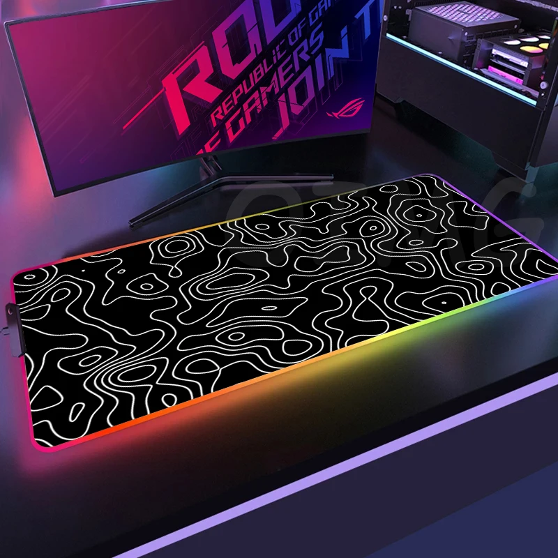 

Topographic RGB Mouse Pad Gaming Mousepads LED Mouse Mat Keyboard Mat Anti-slip Best Choice Mousepad XXL Luminous Desk Rug