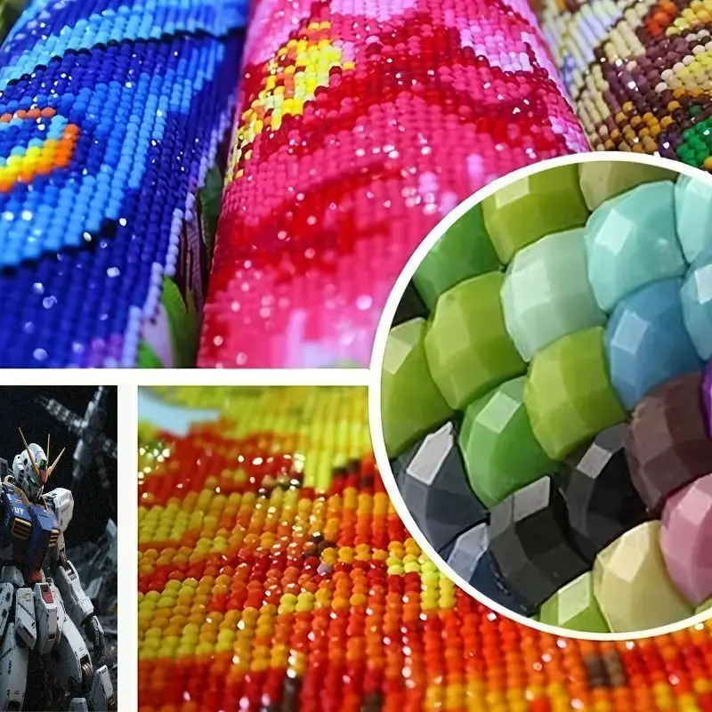 1 Set Kit di pittura diamante 5D fai da te, trapano completo Gundam Robot Mecha Anime Diamond Art Craft per adulti Bambini, macchina da guerra di fantascienza Wal