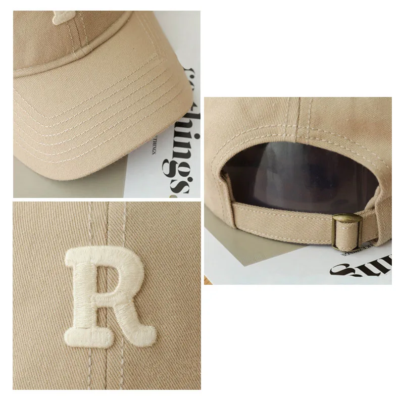 Unisex Big Size 62cm Cotton Casual Baseball Caps Solid Color Letter R Outdoor Riding Head Cap for Mens 4 Season Wear Hat Male