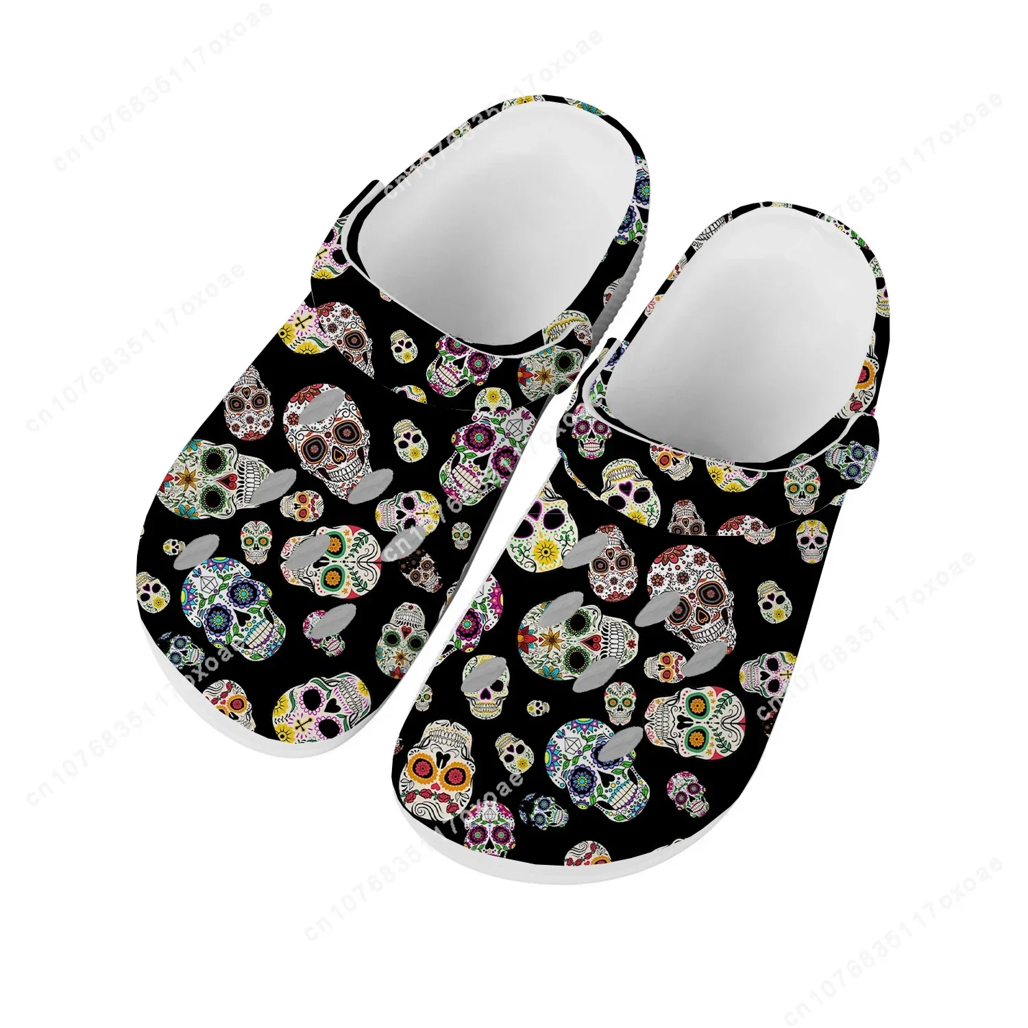 

Retro Sugar Skull Floral Printed Home Clog Mens Women Youth Boy Girl Sandals Shoes Garden Custom Made Shoe Beach Hole Slippers