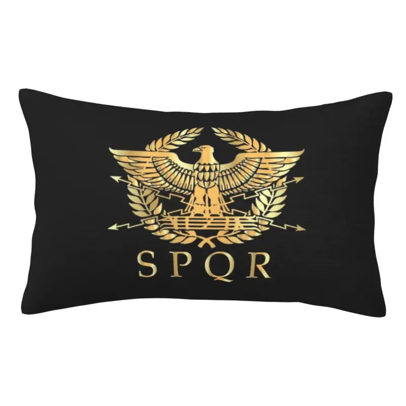 Custom Vintage Gold Roman Empire Byzantine Eagle Emblem Pillow Case  Rome SPQR Home Decoration Salon Rectangle Pillowcase