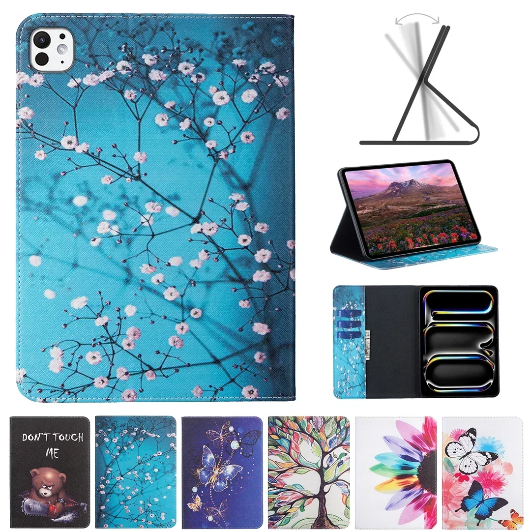 For IPAD PRO11 AIR11  AIR13  2024 Case PU Leather Protective for IPAD PRO 11  Cover with Dustproof and Drop-proof