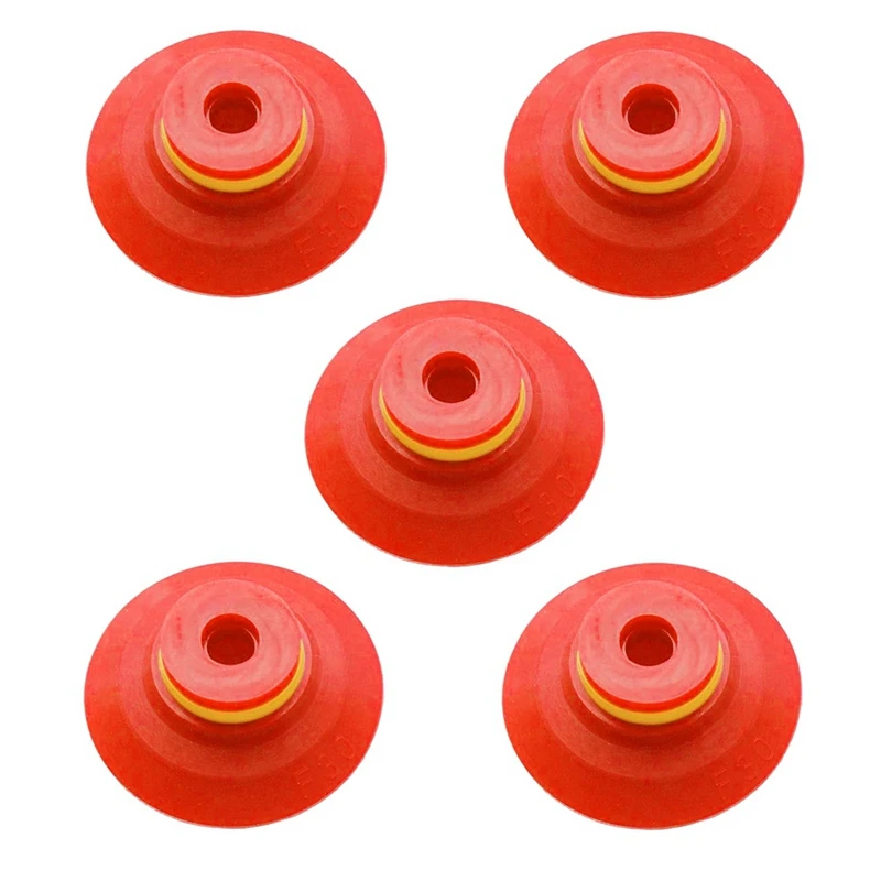 Industrial Flat Vacuum Suction Cup F Series Single-Layer Silicone Robotic Arm Accessory With Ribs,Pack Of 5 Pcs